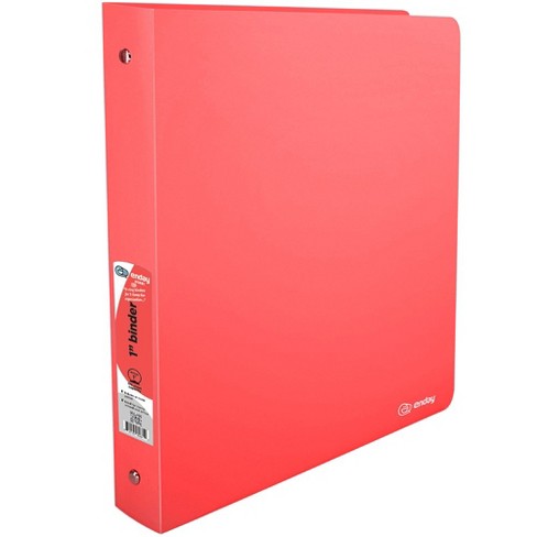 Durable View 3-Ring Binder, 1 Round Rings, 49% Recycled, Red - Zerbee