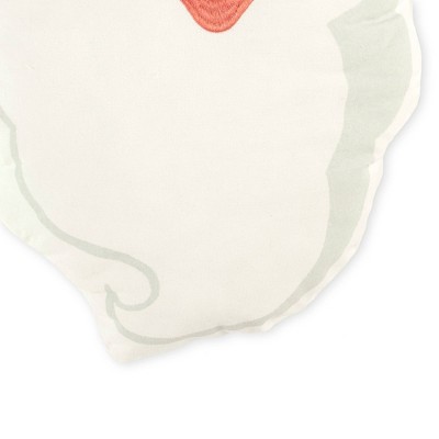 Santa Smile Embroidered Polyester Decorative Pillow 13x20