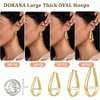 Large Oval Hoop Earrings, Lightweight, Hypoallergenic, Non - Tarnish, 20/30/40mm - 3 of 4
