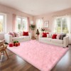 Blush Pink Shag Rug Ultra-Soft 1.7in Thick Non-Slip with Grip Pads for Bedroom or Office - 2 of 4