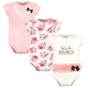 Little Treasure Baby Girl Cotton Bodysuits 3pk, Lets Do Brunch - 1 of 2