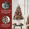 3 Ft Pre-Lit Artificial Christmas Trees w/Potted Base, Snow Flocked Small Xmas Tree w/78 Warm Lights 8 Modes, w/Battery Operated Timer Function - 3 of 4