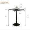 Homy Casa Modern Square Pedestal Side Table with Black MDF Top and Metal Base - 3 of 4