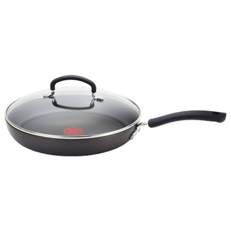 T-fal 12&#34; Frying Pan with Lid Ultimate Hard Anodized Nonstick Cookware Gray, 1 of 12