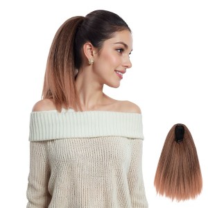 Alilang 12-Inch Yaki Straight Ponytail Extension Fluffy Thick Drawstring Synthetic Hairpiece with Adjustable Clips - 1 of 4