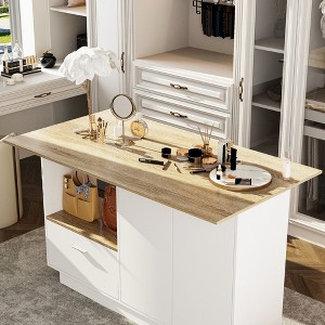Famapy Stylish Vanity Island with Drawers & Adjustable Shelves,Storage Cabinet,Beauty Organizer for Makeup /Bags/Shoes - 1 of 4