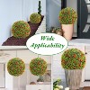 4 Pack 12.5" Artificial Topiary Balls for Home Decor, Large Hanging Topiary Balls for Indoor Outdoor Decor,Pink - 3 of 4