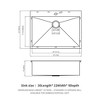 Gulches 30" Drop-in Topmount Single Bowl Sink, 16 Gauge T304 Stainless Steel, Gunmetal Black Finish - 4 of 4