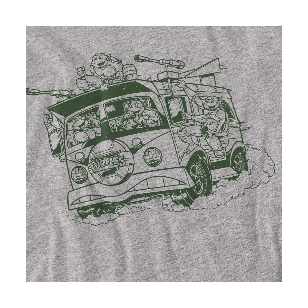 Teenage Mutant Ninja Turtles Radical Wagon Kids T Shirt For Youth Athletic Heather - thumbnail 3
