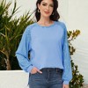 Anna-Kaci Women's Casual Sequin Ballon Long Sleeve Blouse Loose Round Neck Matching Top Party - 2 of 4