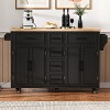 Isabel Outdoor Kitchen Island with Storage Cabinet, Solid Wood Patio Bar Cart with Stainless Steel Table Top, Outdoor Furniture - The Pop Home - 2 of 4