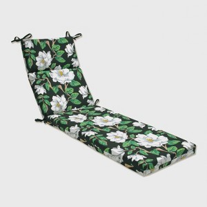 Magnolia Outdoor/Indoor Chaise Lounge Cushion Black - Pillow Perfect - 1 of 4