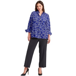 Avenue Women's Plus Size Button Front Blouse - 1 of 4