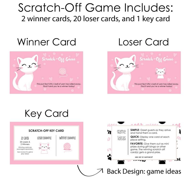 Big Dot of Happiness Purr-fect Kitty Cat - Kitten Meow Baby Shower or Birthday Party Game Scratch Off Cards - 22 Count, 5 of 7
