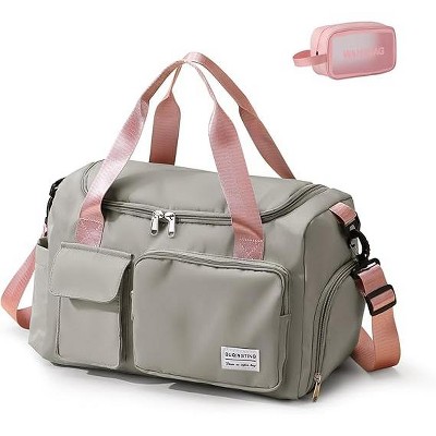 Small Gym Bag for Women, Travel Duffle Bag Carry On Weekender Bag with Shoe Compartment