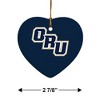 Oral Roberts University Primary Logo HeartShaped Porcelain Holiday Christmas Tree Ornament  2.8" - 3 of 4