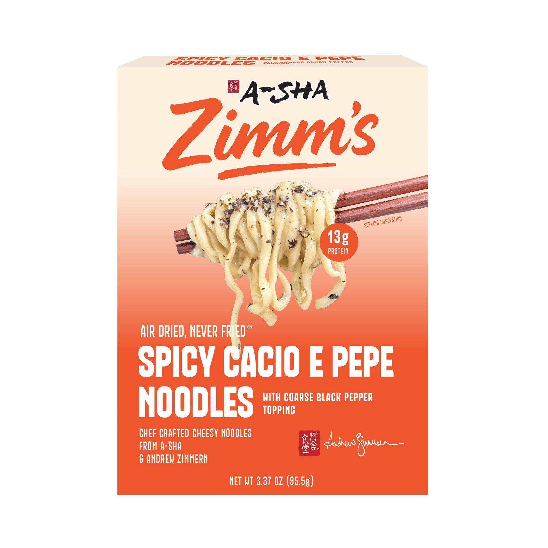 A-Sha Foods USA Zimm's Spicy Cacio E Pepe Noodles - 3.37oz