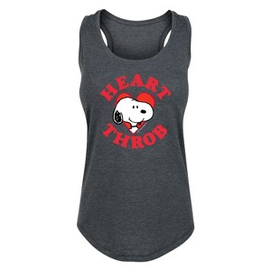 Women's - Peanuts - Heart Throb Snoopy Graphic Racerback Tank - 1 of 4
