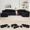 146" U-Shaped Modular Sectional Sofa, Corduroy Convertible Sleeper Couch with 8 Pillows, No Assembly, Free Combination, Oversized 5-Seater - 3 of 4