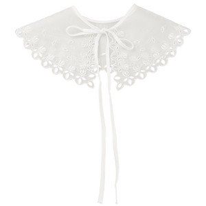 INSPIRE CHIC Women's Semi-Sheer Embroidery Neck Ruff Detachable Fake Dickey Collar Little Shawl 1 Pc - 1 of 4