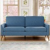 Dyonery 60" Loveseat Sofa, Comfy Mid Century Modern Couches for Living Room, Tool-Free Setup Small Couches, for Bedroom Office, Corduroy - Beige - 2 of 4