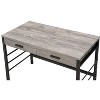 Vynxaria Light Weathered Oak Black Desk USB Charging Rustic-Chic Writing Table for Home Office - 2 of 4