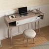 VYNXARIA Console Tables - Natural Entryway Table with 2 White Sliding Doors - 4 of 4