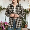 Anna-Kaci Women's Plaid Shacket Jacket Long Sleeve Button Down Fall Shirts Coat - 4 of 4