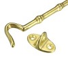 Unique Bargains Brass Cabin Eye Latch Gate Door Swivel Hook with Mounting Screws 2 Pcs - 4 of 4