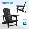 FURNIinspire Patio Accent Chairs Outdoor Folding Chairs Adirondack Chair, Portable Chair With Handles For Beach, Backyard, Black, 31.4"*29.6"*36.4" - 3 of 4