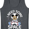 Women's Disney Mickey I Need Some Space Graphic Racerback Tank - Heather Charcoal - X-Large - 2 of 4