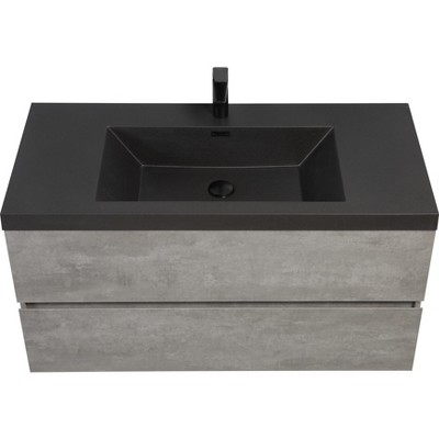 Bencmate Bathroom Storage Cabinets, Floating Bathroom Vanity, Wall-Mounted Bathroom Storage Vanity Cabinet, Gray, 41.93"*19.69"*22.44"