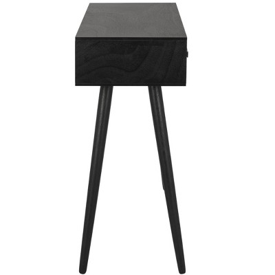Transitional Black Rectangular Console Table with 3 Drawers