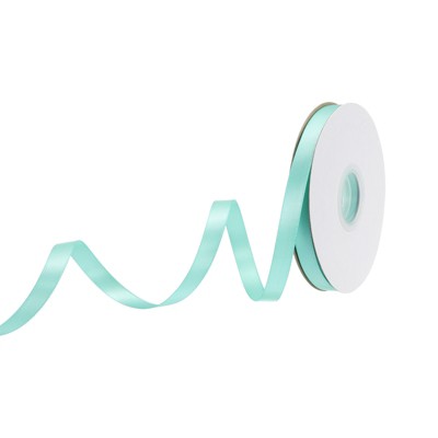 Unique Bargains Polyester Soft Decorative Cake Box Gift Wrapping Ribbon 3/8" x 25 Yard Water Blue