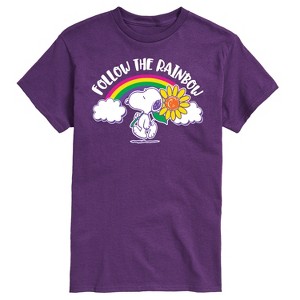 Men's - Peanuts - Follow The Rainbow Short Sleeve Graphic T-Shirt - 1 of 4