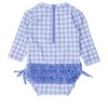 RuffleButts Baby Girls UPF50+ Sun Protected Gingham Long Sleeve One Piece Rash Guard - 2 of 4