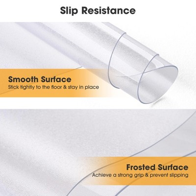 Transparent PVC Hard Floor Protector Chair Mat Set of 2