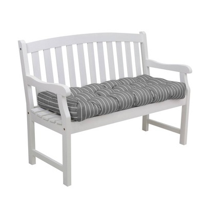 Moon Mist Stripe Gray Outdoor Bench Cushion, 42"W x 18"D