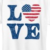 Women's - Instant Message - Vintage Love American Flag Heart Short Sleeve Graphic T-Shirt - 2 of 4