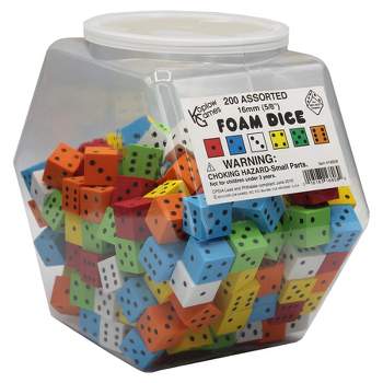 Koplow Games Foam Blank Dice, Assorted Color, 16mm, Bag Of 200 : Target