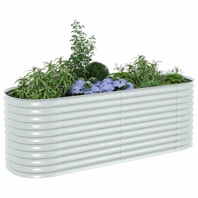 Anthracite Galvanized Steel Outdoor Raised Garden Bed