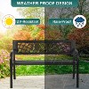 BestMassage Garden Bench 45 Inch Outdoor Bench with Comfortable Plastic Backrest and Armrests, Black - 4 of 4
