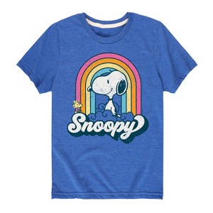 Boys' - Peanuts - Snoopy Rainbow Clouds Short Sleeve Graphic T-Shirt - 1 of 4