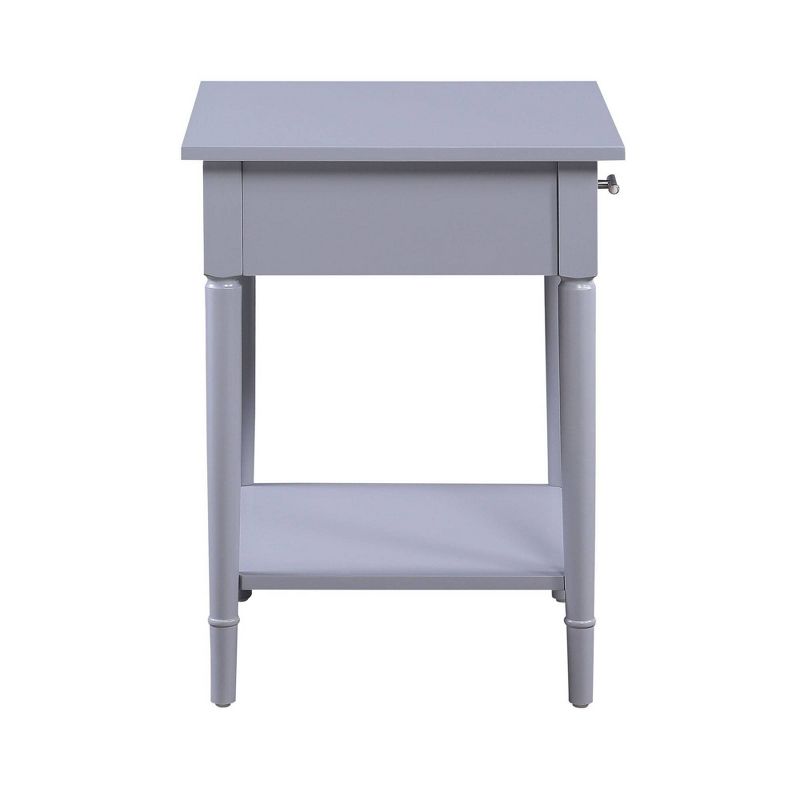 Amy 1 Drawer End Table with Shelf Gray - Breighton Home, 5 of 9