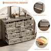 9-Drawer Dresser for Bedroom, 47" Wide Dressers Wood Vintage Chest of Drawers with Natural Texture and Vintage Gold Floral Handles - 4 of 4