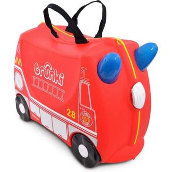 Trunki Kids Ride-On Suitcase & Toddler Carry-On Airplane Luggage: Frank Fire Truck Red