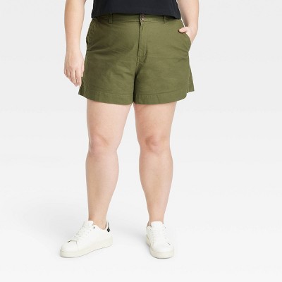 Women's High-Rise Everyday Shorts - A New Day™ Olive Green 17