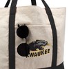 University Of Wisconsin Primary Logo Canvas Tote Bag With External Pocket, Reusable Shoulder Bag for Shopping, School, Beach - 2 of 4