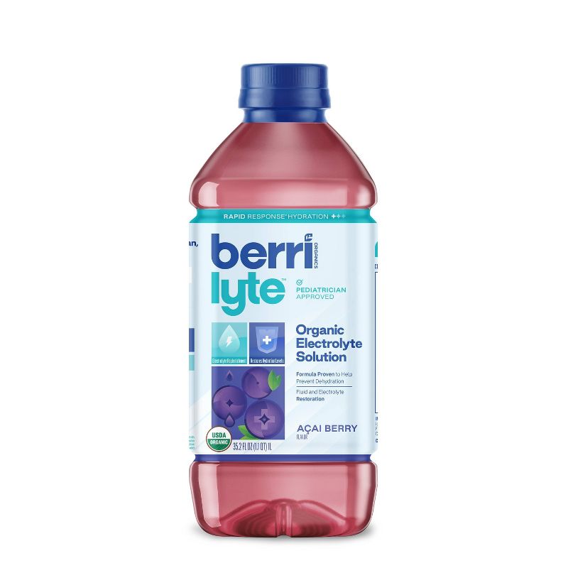Berri Lyte Organic Plant-Based Electrolyte Drink Solution - Acai Berry - 33.81 fl oz, 1 of 13