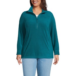 Lands' End Women's Anyweather Quarter Zip Fleece Tunic Pullover - 1 of 4